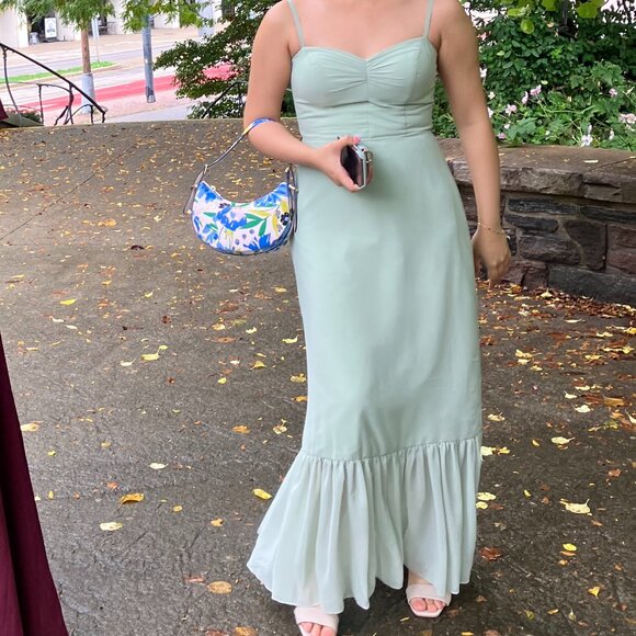 Dusty Sage Bridesmaids Dress - Picture 2 of 2